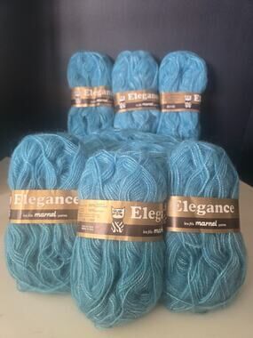 Marnel Elegance Blue Yarn Lot of 7 High Quality 140m/153 yds #424 Dye 9990